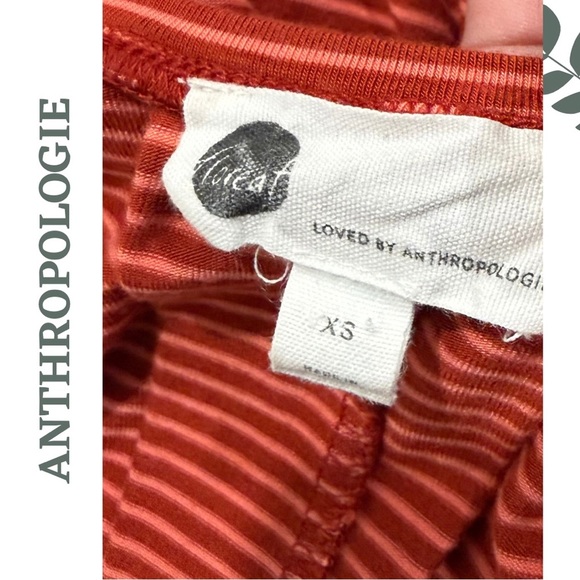 Anthropologie Striped Oversized Tunic Top – Red Pink Size Extra Small XS - Picture 5 of 5